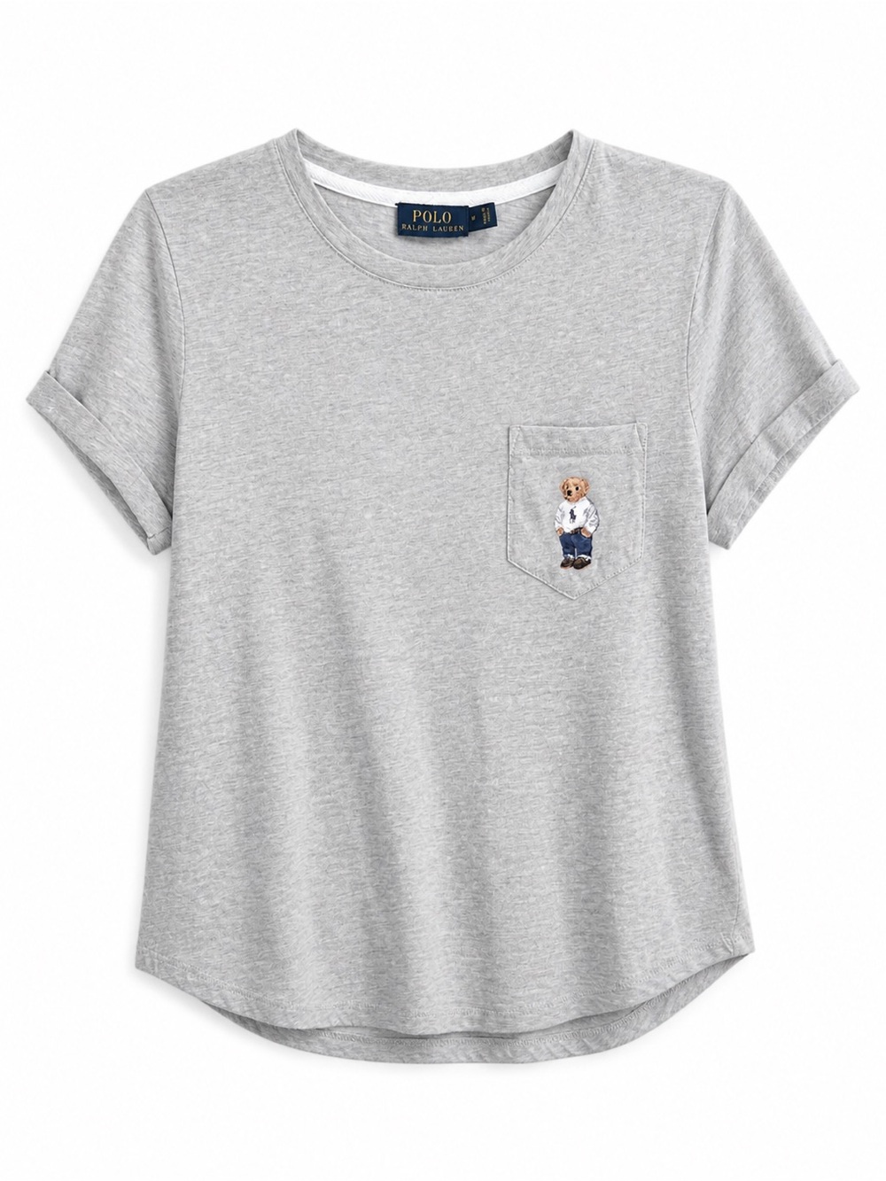 Polo by Ralph Lauren Heather Gray Pocket Tee with Bear